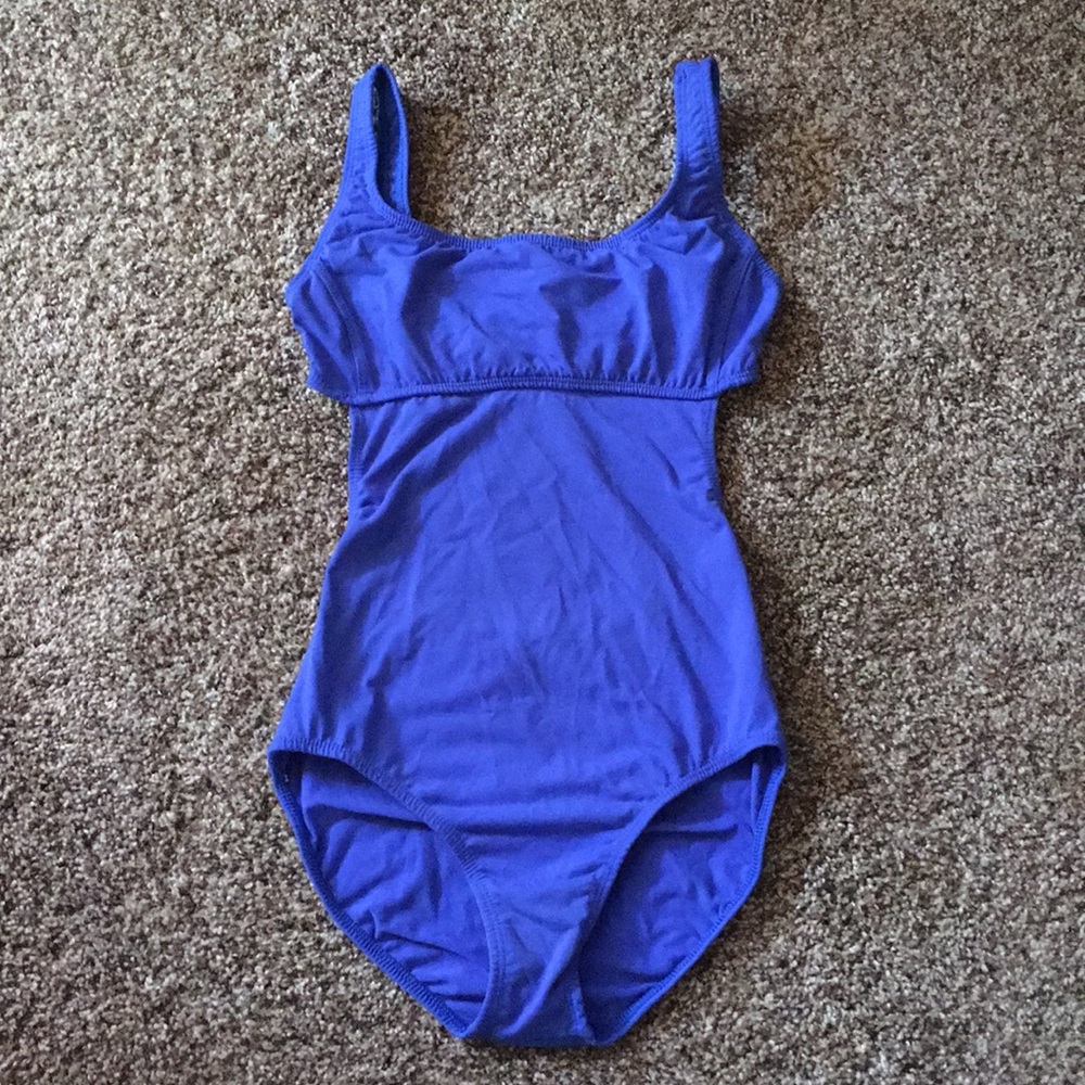 BalTogs tank open back leotard blue size M